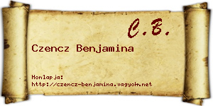 Czencz Benjamina névjegykártya